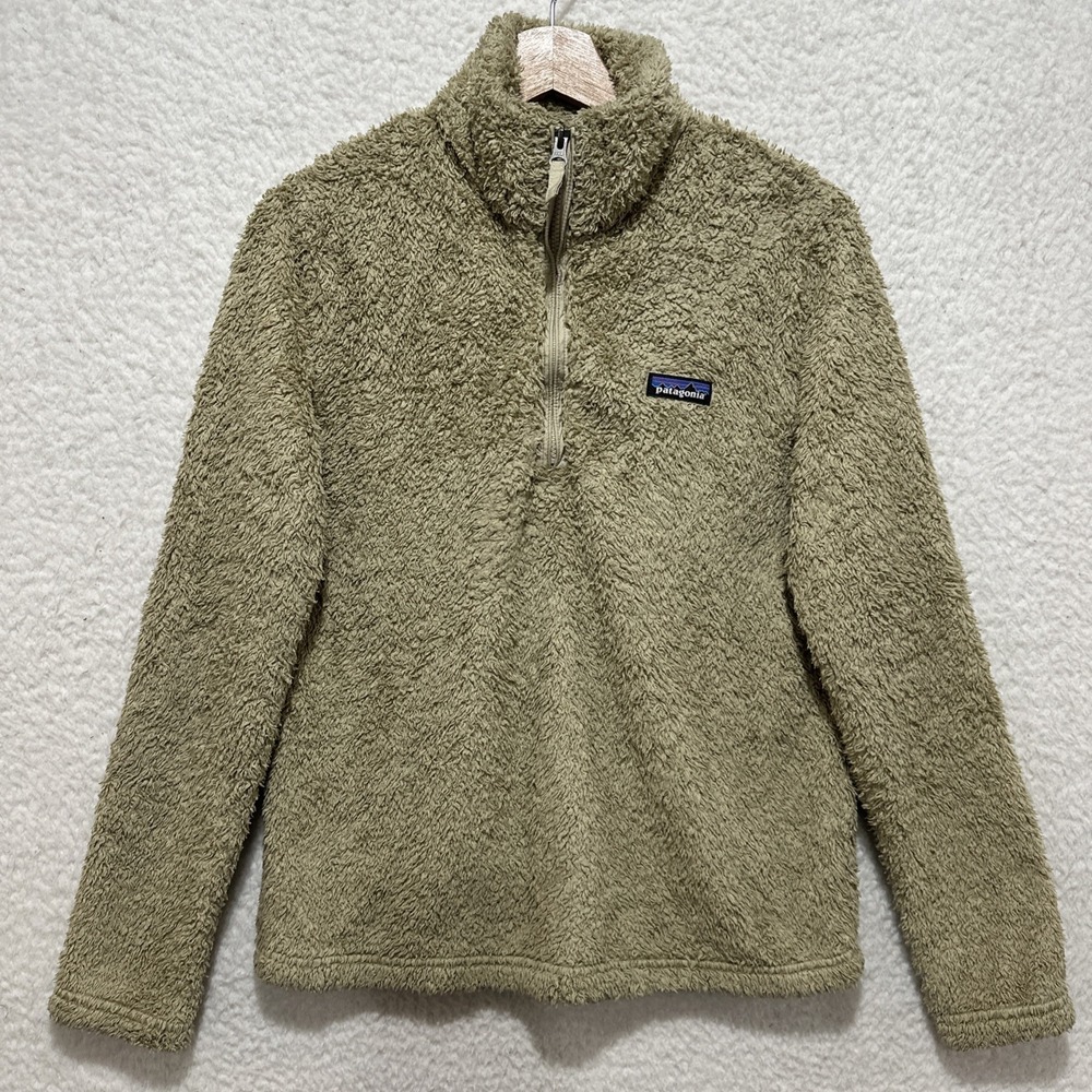Patagonia Women's 1/4 Zip Pullover Khaki‎ Beige Los Gatos Fleece Size Medium